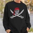 Jolly Roger Pirate Skull And Cutlasses Flag Distressed Sweatshirt Gifts for Him