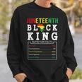 Junenth Black King Nutrition Facts Fathers Day Melanin Gift For Mens Sweatshirt Gifts for Him