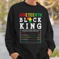 Junenth Men Black King Nutritional Facts Freedom Day Gift For Mens Sweatshirt Gifts for Him