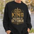 This King Was Born On October 8Th Libra Scorpio Sweatshirt Gifts for Him