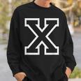 Letter X Alphabet Name Athletic Sports Monogram Outline Sweatshirt Gifts for Him