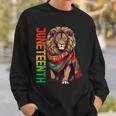 Lion Junenth Men Cool Black History African Flag Sweatshirt Gifts for Him