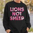 Lions Not Sheep Pink Camo Camouflage Sweatshirt Gifts for Him