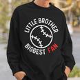 Little Brother Biggest Fan Baseball Season For Boys Game Day Sweatshirt Gifts for Him