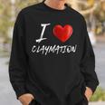 I Love Heart ClaymationSweatshirt Gifts for Him