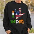 I Love India Sign Language Flag Of Usa And India Indian Sweatshirt Gifts for Him