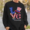 Love Teacher Life American Flag 4Th Of July Uncle Sam Hat Sweatshirt Gifts for Him