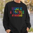 Make It A Double Twin Dad Expecting Twins Baby Announcement Sweatshirt Gifts for Him