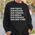 Marathon Majors Running Jog Motivational Sweatshirt Gifts for Him
