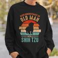 Mb Never Underestimate An Old Man With A Shih Tzu Sweatshirt Gifts for Him