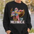 Meowica Cat Bald Eagle 4Th Of July Patriotic American Flag Sweatshirt Gifts for Him