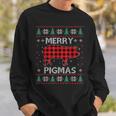 Merry Pigmas Christmas Pig Red Plaid Ugly Sweater Xmas Sweatshirt Gifts for Him