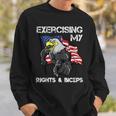 Motivational Workout Fitness Pun Fun Eagle American Patriot Sweatshirt Gifts for Him