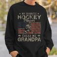 My Favorite Hockey Player Calls Me Grandpa Fathers Day Sweatshirt Gifts for Him