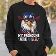 My Pronouns Are Usa Funny Eagle 4Th Of July American Gift For Mens Sweatshirt Gifts for Him