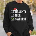 Naughty Nice Swedish Santa Hat Christmas Sweatshirt Gifts for Him