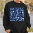 Nautical Navy Blue Anchor Pattern Sweatshirt Gifts for Him