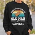 Never Underestimate An Old Man At Cornhole Fathers Day Sweatshirt Gifts for Him