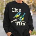 Nice-Tits Funny Blue Tit Bird Watching Lover Gift Birder Bird Watching Funny Gifts Sweatshirt Gifts for Him