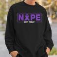 Nope Not Today Hodgkins Lymphoma Survivor Purple Ribbon Sweatshirt Gifts for Him