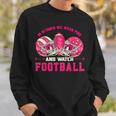 In October We Wear Pink And Watch Football Breast Cancer Sweatshirt Gifts for Him