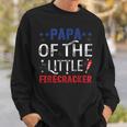 Papa Of The Little Firecracker 4Th Of July BirthdaySweatshirt Gifts for Him