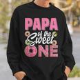 Papa Of The Sweet One Birthday 1St B-Day Donut One Party Sweatshirt Gifts for Him