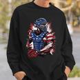 Patriotic Baseball Catcher Vintage American Flag 4Th Of July Sweatshirt Gifts for Him
