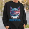 Patriotic Cat Sunglasses American Flag 4Th Of July Meowica Sweatshirt Gifts for Him