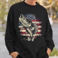 Patriotic Fishing 4Th Of July Men American Flag Bass Fishing Sweatshirt Gifts for Him