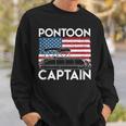 Patriotic Pontoon Captain Us American Flag Funny Boat Owner Sweatshirt Gifts for Him