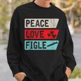 Peace Love Figle Musical Instrument Ophicleide Instrument Sweatshirt Gifts for Him