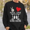 Peace Love Gong Ageng Indonesian Instrument Music Sweatshirt Gifts for Him