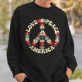 Peace Sign Love Peace America 70S Hippie Patriotic Sweatshirt Gifts for Him