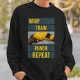 Punchy Graphics Wrap Train Punch Repeat Boxing Kickboxing Sweatshirt Gifts for Him