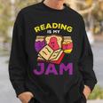 Reading Book Jam Toast Funny Food Pun Bookworm Librarian Reading Funny Designs Funny Gifts Sweatshirt Gifts for Him