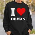 Red Heart I Love Devon Sweatshirt Gifts for Him