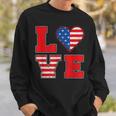 Red White And Blue For Love American Flag Sweatshirt Gifts for Him