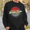 Retro Derby Acres Home State Cool 70S Style Sunset Sweatshirt Gifts for Him