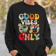 Retro Good Vibes Only Summer Family Vacation Hawaii Beach Sweatshirt Gifts for Him