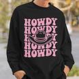 Retro Groovy Howdy Rodeo Country Southern Cowgirl Hat Girls Sweatshirt Gifts for Him