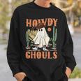 Retro Halloween Howdy Ghouls Western Boo Ghost Spooky Season Sweatshirt Gifts for Him