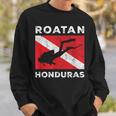 Retro Roatan Honduras Scuba Dive Vintage Dive Flag Diving Sweatshirt Gifts for Him