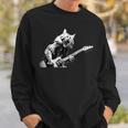 Rock Cat Playing Guitar Guitar Cat Sweatshirt Gifts for Him