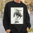 Rodeo Cowgirl Riding Bucking Horse Sweatshirt Gifts for Him