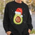 Santa Hat Avocado Merry Christmas Vegan Pajama Sweatshirt Gifts for Him