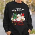 Santa Riding Bichon Frise This Is My Ugly Christmas Sweater Sweatshirt Gifts for Him