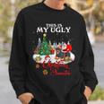 Santa Riding Rottweiler This Is My Ugly Christmas Sweater Sweatshirt Gifts for Him
