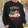 Santa Riding Vizsla This Is My Ugly Christmas Sweater Sweatshirt Gifts for Him