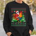 Santa With Rooster Christmas Tree Farmer Ugly Xmas Sweater Sweatshirt Gifts for Him